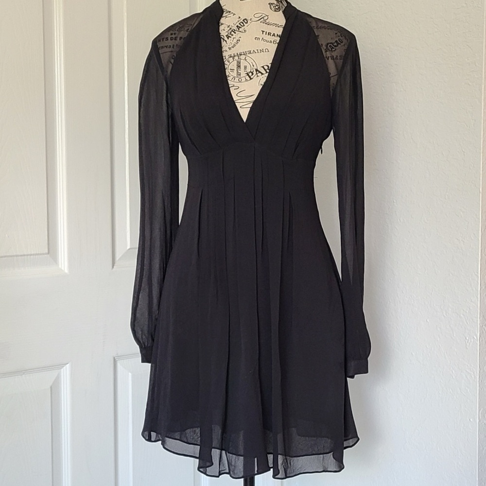 Armani Exchange Elegant Black Long Sleeve Dress